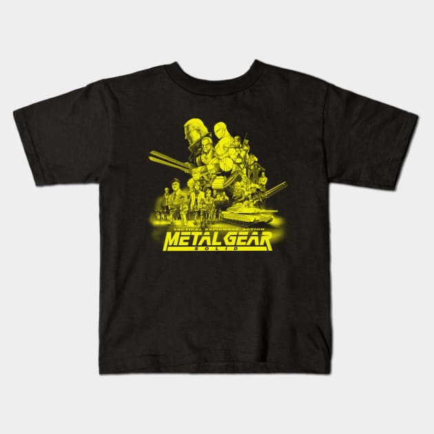 Metal Gear Solid (Yellow Highlight Version) Kids T-Shirt by CoolDojoBro